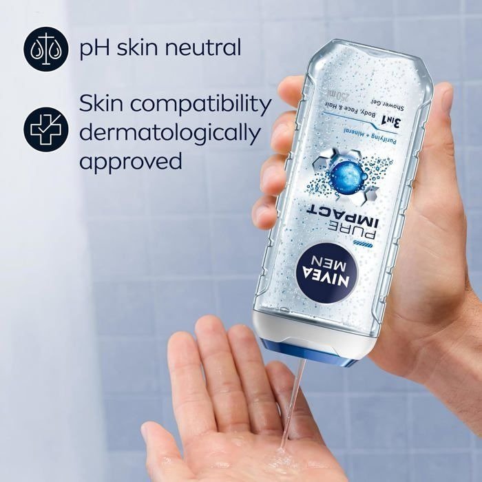 NIVEA MEN, Gel douche, Pure Impact, 250ml – Image 3