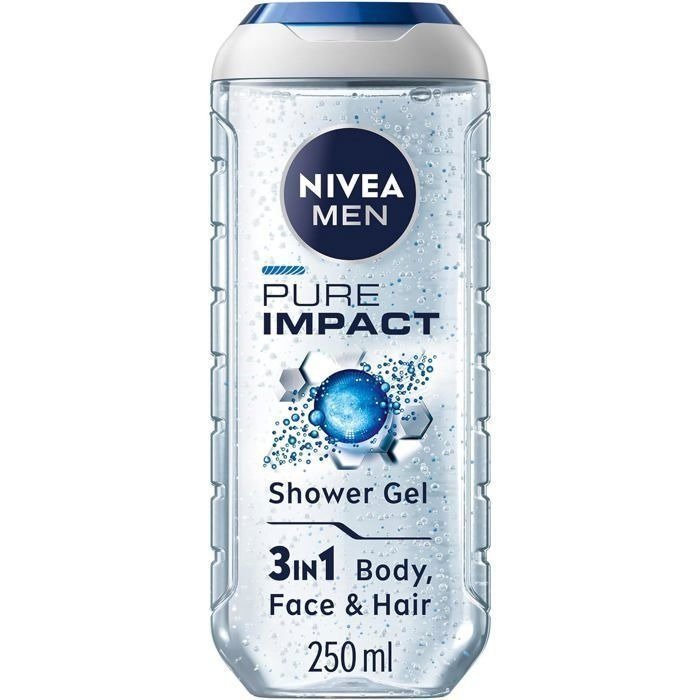 NIVEA MEN, Gel douche, Pure Impact, 250ml